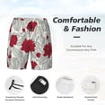 thumbnail image 3 of Logiee Leaves And Anemone Print Men's Swim Trunk,Quick Dry Board Shorts ,Men's Swim Trunks with Compression Liner, Bathing Suits with Pockets-XX-Large, 3 of 6