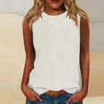 thumbnail image 2 of JJHGVB Sleeveless Tops Loose Fit sleeveless shirts for women Tank Tops for Women Long Tank Tops thick strap tank women's tanks & camis Casual Blouses Summer Casual Basic Shirts Beige L, 2 of 4