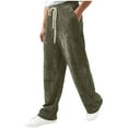 thumbnail image 3 of Yaoyar Men's Solid Color Corduroy Elastic Tight Waist Drawstring Straight Leg Pants, 3 of 7
