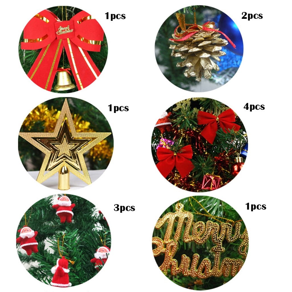 Skinny Christmas Tree - Mini Small Little Tabletop Prelit Christmas Tree 11.8 Inch Decorated with Ornaments 35 Multi-Colored Lights Artificial Green Tree