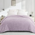 thumbnail image 6 of Whale Flotilla 90"x 104" King Size Blanket for Bed with Expanded 3D-Jacquard Pattern, Fuzzy Soft Cozy Exquisite Blankets or All Season, Warm and Fluffy, Lilac, 6 of 10