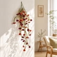 thumbnail image 6 of Hometravel Artificial Fall Hanging Basket, 2-Pack Brown Eucalyptus and Wisteria Faux Silk Flowers, Porch Patio Wall Outdoor Decor for Balcony, Fence, Entryway, Window Box, 6 of 9