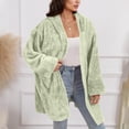 thumbnail image 6 of Men Hooded Cardigan Oversized Fuzzy Fleece Blanket Hoodie Jacket Plush Sherpa Winter Fall Coat Soft Outerwear, 6 of 7