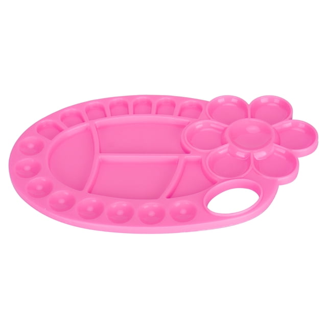Paletas de bandeja de pintura, paleta de plástico para acuarela, suministros de pintura para manualidades, color rosa