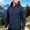 Navy, variant on Men's Solid Plain Detachable Hood Softshell Jacket Full Zip Vertical Zipper Pockets Windproof Minimalist Outdoor Commute Outerwear Red XXL
