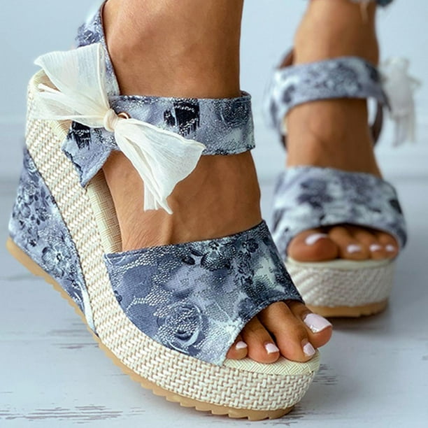 Danhjin Womens Wedge Platform Slingback Open Toe Summer Comfy High Heel ...