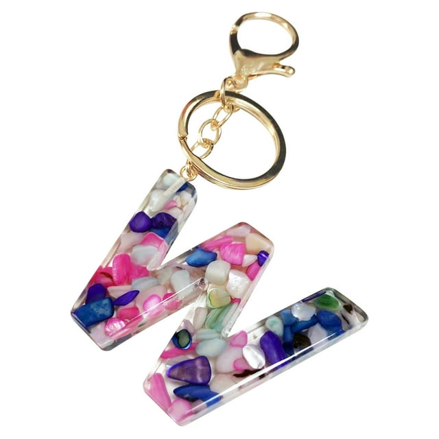 EGNMCR Keychains Mother's Day Custom Creative Keyring Clasp 26 English Letter Pendant Keyring Letter Keychain
