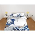 thumbnail image 2 of Ropa de cama Great Wave, ropa de cama japonesa, juego de funda nórdica de arte japonés, cama, 2 of 4