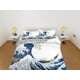 thumbnail image 2 of Ropa de cama Great Wave, ropa de cama japonesa, juego de funda nórdica de arte japonés, cama, 2 of 4