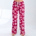 thumbnail image 2 of Pajama Bottoms for Women Heart Graphic Print Pjs Comfy Drawstring Sleepwear Long Pajamas Pants, 2 of 4