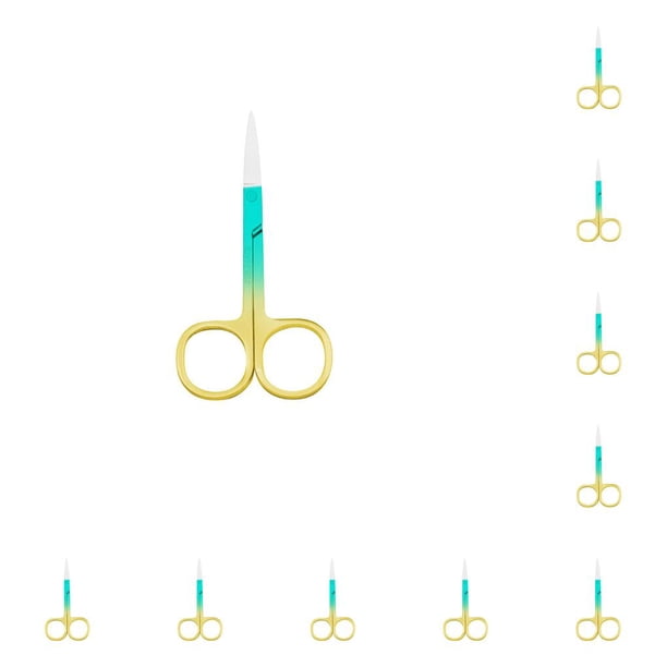 Jumpingount Pinzas para cutículas de uñas, tijeras de acero inoxidable, galvanoplastia, impermeables, de mano, accesorio para el hogar, Spray Pulverizar Oro Verde 10piezas