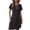Black, variant on Tshirt Dress Women Cotton Linen Short Sleeve Crewneck Quarter Zip Midi Dress Casual Summer Dress with Pockets