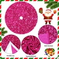 thumbnail image 4 of Falda para árbol de Navidad FANPROMS con lentejuelas brillantes rosa intenso, 46 cm, 4 of 7