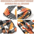 thumbnail image 4 of Fall Fuzzy Blanket Plaid Pumpkin Leaves Throw Blanket Orange Black Soft Cozy Flannel Blanket for Autumn Thanksgiving Home Bed Sofa Couch Chair, 50 x 60 Inch, 4 of 6