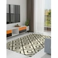thumbnail image 3 of Unique Loom Trellis Shag Collection Area Rug - Ruth (5' 3" x 8' Rectangle White and Black/Ivory), 3 of 10