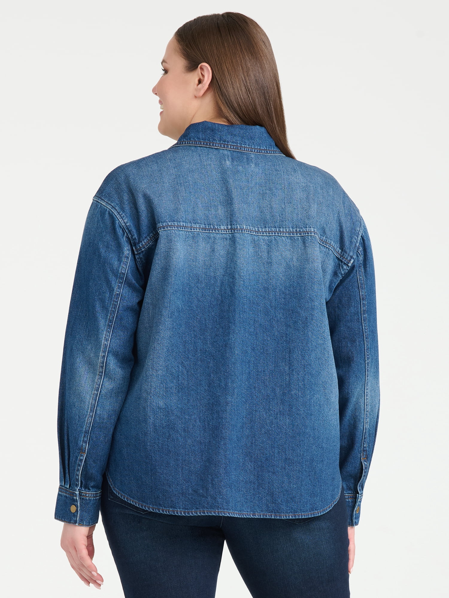 Sofia Vergara Women's Plus Size Relaxed Boyfriend Shirt Sizes 1X-4X