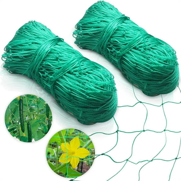 Green Trellis Netting,16.5*6ft Heavy Duty Garden Trellis Netting, 2Pcs Plant Net for Climbing Vegetables Fruits Flowers, 2Pcs