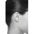 thumbnail image 2 of Wellingsale Ladies 14k Yellow Gold Polished Diamond Cut Satin 2mm Hoop Earrings (18 x 18 mm), 2 of 7