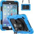thumbnail image 2 of Case for iPad Mini 5 2019/Mini 4 2015 (5th/4th Generation 7.9 inch) with Screen Protector, 360 Degree Rotating Kickstand Hand Strap Shockproof Cover with Shoulder Strap, Sky Blue, 2 of 7