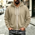 thumbnail image 4 of Mens Sweatshirt Zeliretfy Men's Windbreakers Casual Jacket Loose Solid Color Outdoor Long Sleeved Hooded Casual Jacket Windbreaker Front-Zip Jacket, 4 of 6
