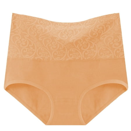 Yuzhih Women s Cotton Underwear High Waist Full Coverage Panties Ladies Stretchy Comfy Panty Plus Size Briefs