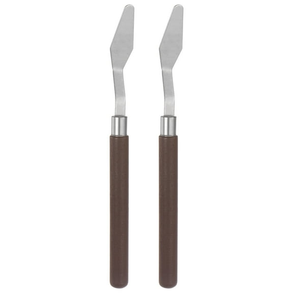 Uxcell 2 Packs 14mm Width Stainless Steel Palette knife Spatula Oil Painting Knife Wood Handle