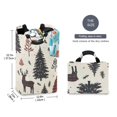 thumbnail image 2 of Yayeee Freestanding Laundry Hamper with Handle Collapsible Large Storage Basket for Clothes, Beige Christmas Forest, 2 of 7