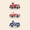 thumbnail image 4 of ZARKEA Pull-Back Fire Engine Car and Magnet Connect Toy for Toddlers 18M+, Role Play Wooden Rescue Car, 4 of 8