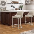 thumbnail image 2 of Leick Favorite Finds Barrel Back Metal 26" Counter Stool Set in Pewter/Latte, 2 of 16