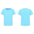 thumbnail image 5 of YUUMIN Boys Girls Short Sleeve Crew Neck T-Shirt Athletic Running Active Performance Tee Top Sky Blue 120, 5 of 6