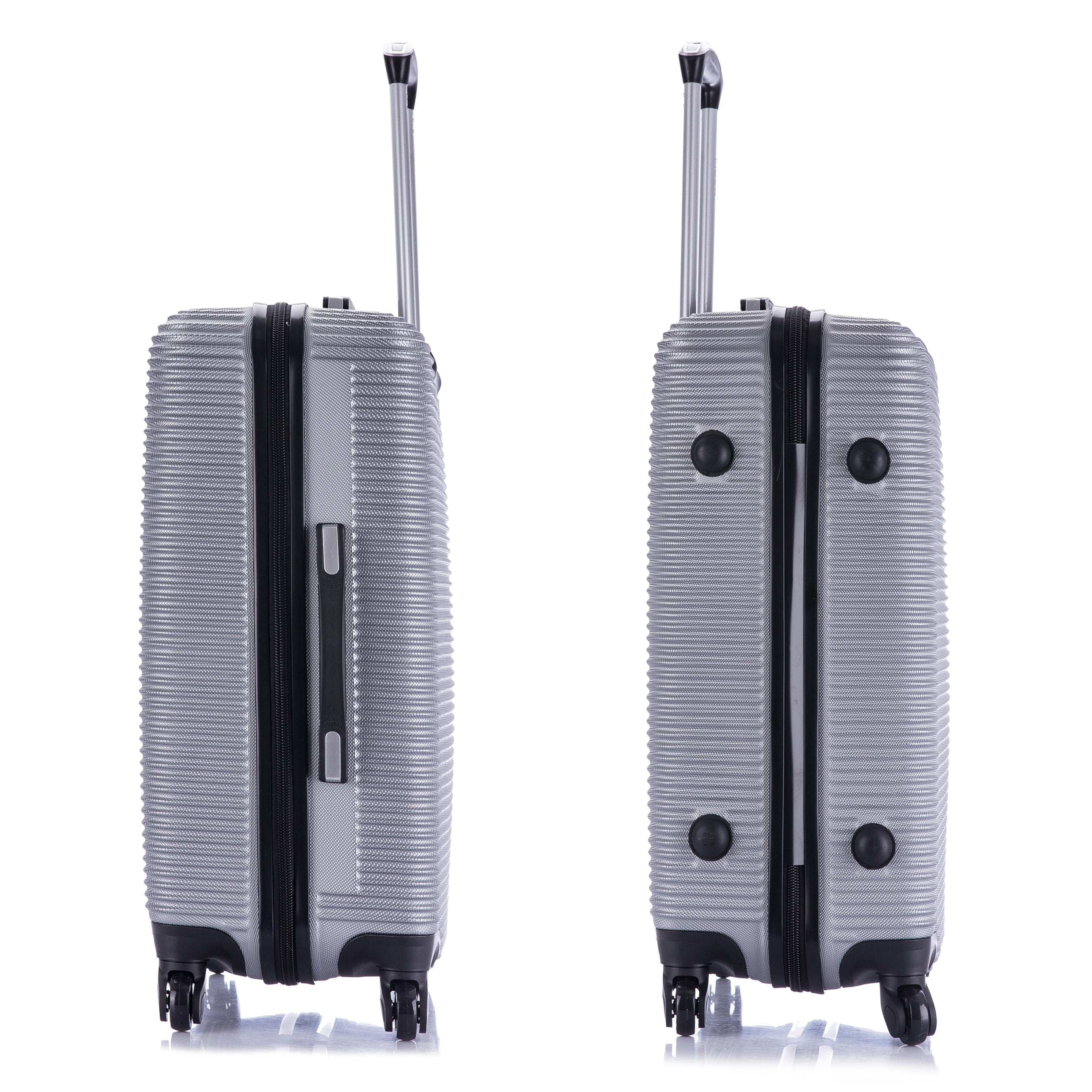 InUSA Royal 24" Hardside Lightweight Luggage with Spinner Wheels, Handle, and Trolley, Silver