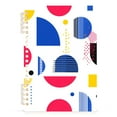 thumbnail image 7 of FORMRS 1-Subject Spiral Notebook 8" x 5" College Ruled 60 Refillable Sheet A5 Hard Cover, Blue Retro Shapes, 7 of 7
