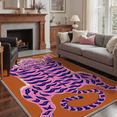 thumbnail image 2 of GENIMO 2'x7' Runner Rug, Washable Non Slip Soft Tiger Print Hallway Runner for Kitchen Entryway Laundry Room, Papaya Pink, 2 of 6