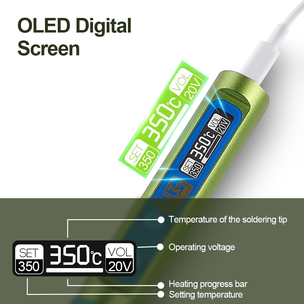 USB C Powered Soldering Iron 65W Repair Tool Smart Portable Solder Iron Tips