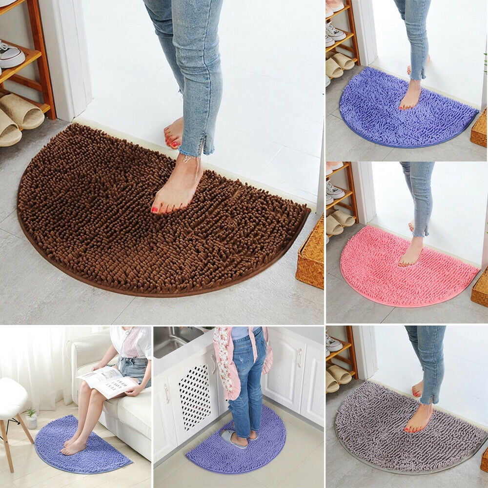 SUNSIOM SoftBathroom Rug Half Moon Round Semi Circle Machine Washable