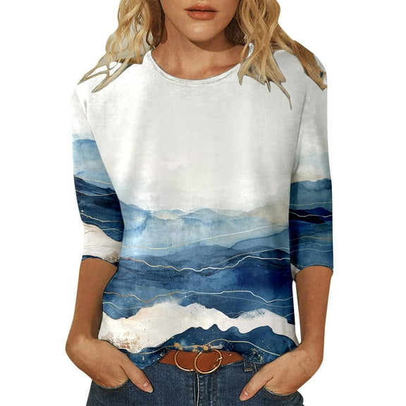 BAODANN Women Fashion Print Casual Point Sleeve Round Neck T Shirt Top Exercise Wear Womens Polyester Spandex Shirt Womens Compression Cold Gear Womens Workout Top Short Shirt