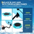 thumbnail image 3 of Inflatable Water Trampoline – 15FT for Lake, Pool & Ocean – Outdoor Floating – Kids & Adults – Includes Ladder, Ropes, Pump & Anchor Bags – Blue & Green, 3 of 7