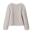 thumbnail image 3 of jtjvou Women's Fluffy Cropped Faux Fur Jacket Coats,Shaggy Short Cardigan Outwear Overcoat Parka Gray L, 3 of 3