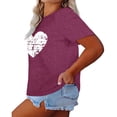 thumbnail image 2 of XCHQRTI Womens Love Heart T-Shirts Valentine's Day Graphic Tees Short Sleeve Plus Size Tops, 2 of 5