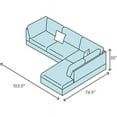 thumbnail image 2 of PonLiving 103.5" Wide Corner Microfiber Sectional Sofa with Matching Pillows Right Hand Facing, Espresso, 2 of 3