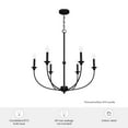 thumbnail image 7 of Hunter - Southcrest 6-light Matte Black, Large Chandelier, Dimmable, Casual Style, Candle Shaped, for Bedrooms, Dining, Living Rooms - 19634, 7 of 7