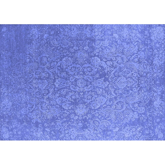 Ahgly Company Indoor Rectangle Oriental Blue Industrial Area Rugs, 8' x 12'