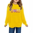 thumbnail image 1 of Chandails en Molleton pour Petites Filles 2025 Coton Manches Longues Col Rond Chandail-Over Chemise pour Enfants Jaune, 1 of 5