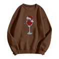 thumbnail image 4 of Wyzesi Chandails en Molleton pour Femmes Col Rond Poche Poitrine Chandail en Molleton Noël Manches Longues Imprimé Lettre Décontracté Motif Mignon Imprimé Noël Col Rond Pull Automne Chandails en Molleton Maternité Midi, 4 of 4