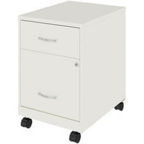 Pemberly Row 18"D 2 Drawer Mobile Vertical Metal Filing Cabinet White