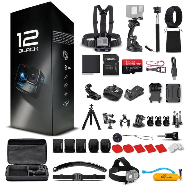 GoPro HERO12 negro Cámara de acción impermeable con video HDR de 5.3K fotos de 27 MP