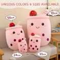 thumbnail image 4 of Almohadas de peluche de té de burbujas CHAO Boba gigante rosa 35 cm, 4 of 5