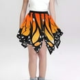 thumbnail image 2 of Tisuna Little Girls Carnival Skirt Butterfly Print Elastic Waist A-Line Ruffled Skirt Fashion Elegant Girls Festival Dance Wear Orange Size 11-12 Years, 2 of 4
