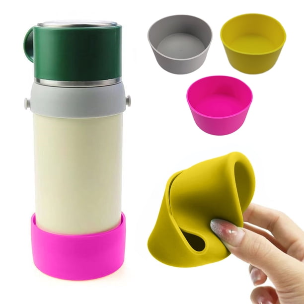 mfyjkho Funda de silicona para botella de agua, antideslizante, resistente a altas temperaturas, 7,5 x 7,5 x 4,3 cm, apta para varias tazas, 1 paquete