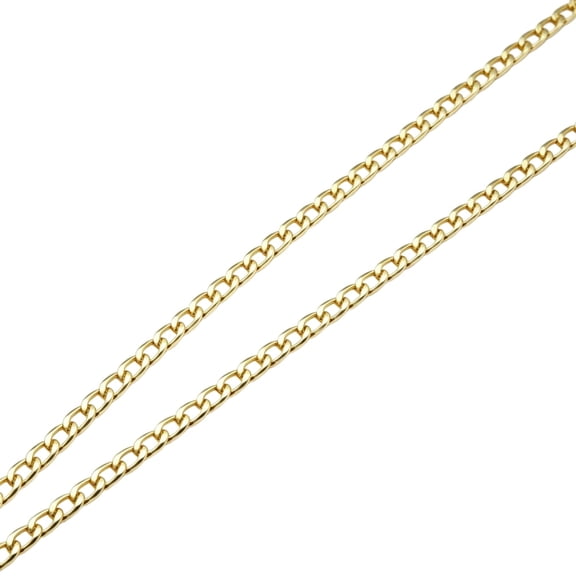 Real Solid 10k Yellow Gold Filled Necklace Italian, Link Chain 10K Solid Yellow Gold Cuban Link Chain Necklace for Women, 2.00MM, 22"